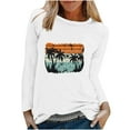 thumbnail image 2 of EQWLJWE Chemisiers à Manches Longues pour Femmes Grande Taille Mode T-Shirts Décontractés à Manches Longues Imprimés de Printemps à Col Rond Hauts Vêtements d'Automne pour Femmes, 2 of 6