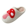 thumbnail image 5 of Oyedens Women's Slippers White Mushroom Plush Memory Foam House Slippers for Woman Fuzzy Indoor Slippers, 5 of 6