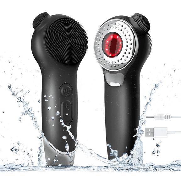 Facial cleaning brush, waterproof and rechargeable facial scrub brush, suitable for men and women, cleaning, exfoliating and massaging, electric facial cleaner