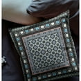 thumbnail image 6 of Floral Windows Faux Suede Fabric Throw Pillow in Black and Blue 18x18, 6 of 9