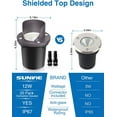 thumbnail image 2 of SUNVIE 12 pack Low Voltage Landscape Lighting 12W LED Outdoor In-Ground Waterproof Shielded Well Light with Wire Connector for Pathway Yard Fence Deck, 2 of 6
