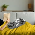 thumbnail image 3 of Love What You Do Soft Flannel Fleece Throw Blanket, Hand Drawn Greyscale Heart on Yellow Background Modern, Cozy Plush for Indoor and Outdoor Use, 50" x 60", Mustard Grey, by Ambesonne, 3 of 5