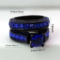 thumbnail image 5 of Matching Rings Couple Ring Black Gold Plated Princess cut 1CT Blue CZ Women Wedding Ring Sets, 5 of 7