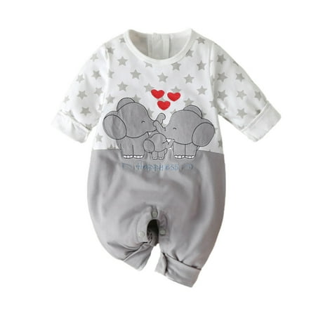 

Baby Girl Clothes Cartoon Sleeve Romper Jumpsuit Print Long Star Romper&Jumpsuit Toddler Girl Clothes