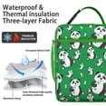 thumbnail image 2 of Giant Panda Insulated Lunch Box Student Reusable Lunch Tote Bag with Front Pocket Cooler Tote Bag Office Hiking, 2 of 6