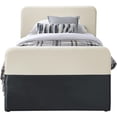 thumbnail image 3 of Meridian Furniture Lit Gigogne/lit de Rangement Simple en Velours Noir Ivy, 3 of 9