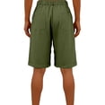 thumbnail image 4 of Lumtrix Women'S Casual Bermuda Shorts Button Down Elastic Waist Wide Leg Knee Length Summer Beach Vacation Shorts With Pockets Army Green S, 4 of 5
