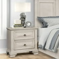 thumbnail image 4 of Roundhill Furniture Renova Distressed Parchment 2-Drawer Nightstand, 4 of 6