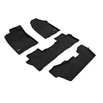 3D MAXpider Custom Fit Elegant Floor Mat (Black) for 2016-2022 Honda Pilot 8-Passenger - 1ST Row 2ND Row 3RD Row