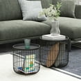 thumbnail image 2 of Set of 2 round steel coffee tables - Storage for stuffed animals and more, 2 of 6