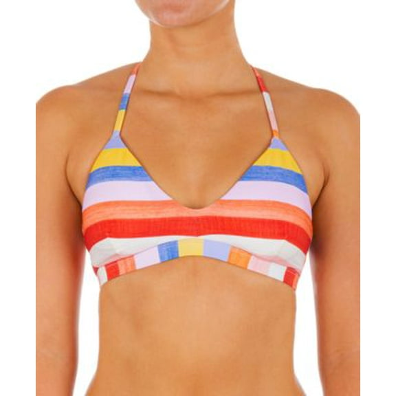 Hurley Juniors' Retro Stripe Adjustable Tie Back Bikini Multicolor Swimsuit XS