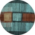 thumbnail image 1 of Ahgly Company Indoor Round Abstract Light Blue Contemporary Area Rugs, 8' Round, 1 of 4