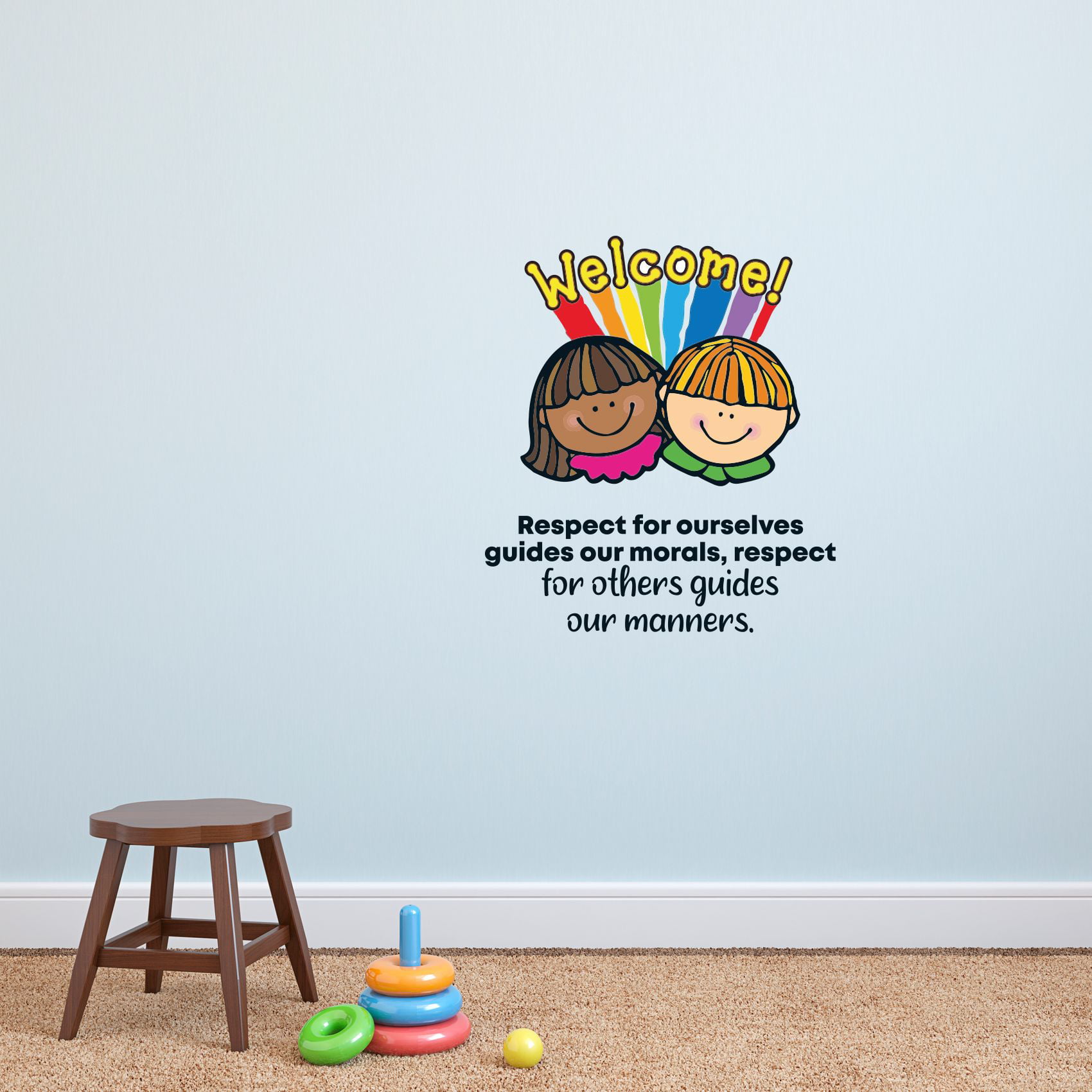Respect School Classroom Life Quote Cartoon Quotes Decors Wall Sticker Art  Design Decal for Girls Boys Kids Room Bedroom Nursery Kindergarten Home  Decor Stickers Wall Art Vinyl Decoration (20x18 inch) - Walmart.com