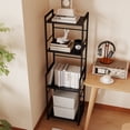 thumbnail image 4 of Librería de 4 Niveles Negro Estante de viento industrial minimalista Estructura metálica, 4 of 7