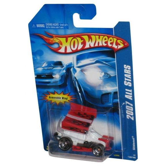 Hot Wheels 2007 All Stars (2006) Red & White Slideout Toy Car w/ Removable Wing