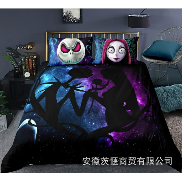 The Nightmare Before Christmas Cartoon Anime 2 Piece/3 Piece Bedding Sets Comforters Sets & Pillowcases Set for Boys Girls Mens Womens Breathable Durable Microfiber Super Soft Ultra-Soft Fashion