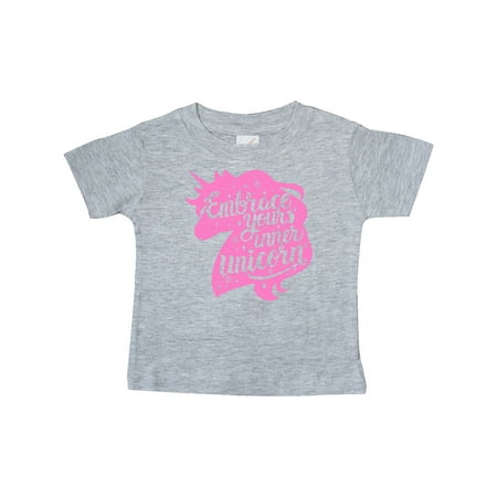 

Inktastic Embrace Your Inner Unicorn with Silhouette in Pink Grunge Gift Baby Boy or Baby Girl T-Shirt