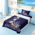 thumbnail image 3 of Manfei Minimal Line Art Lighthouse Starfish Twin Sheet Sets for Kids Boys and Girls, Nautical Print Bedding 3pcs, 1 Flat Sheet, 1 Fitted Sheet and 1 Pillowcase, 3 of 6