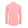 thumbnail image 3 of Fgvctg Valentine's Day Button Up Shirt Men Long Sleeve Button Down V Neck Shirt Collared Fashion Blouses Date Day Love Heart Print Plus Size Business Casual Tops Pink L, 3 of 4