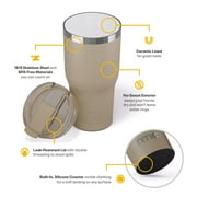 RTIC 30 oz Ceramic Lined Insulated Essential Tumbler, Leak-Resistant Lid, Beach