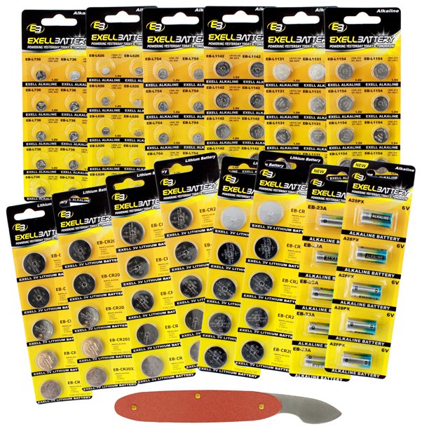 100pc Variety Pack Watch & Coin Cell Batteries CR2025 CR2032 CR2016 392 ...