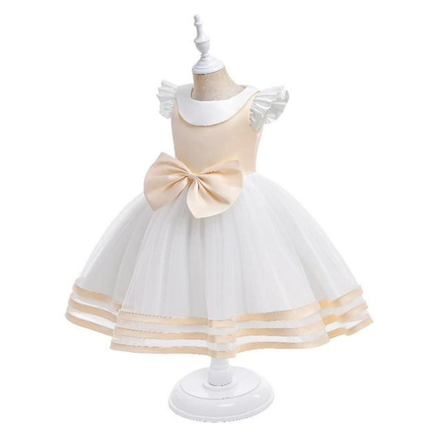 LOVZFMLL Robe Formelle pour Enfant d'Âge Moyen Manches Courtes Col Rond Robe en Maille Robe de Gâteau Robe de Jeu de Rôle Halloween Robe de Princesse pour Fête d'Anniversaire Mariage