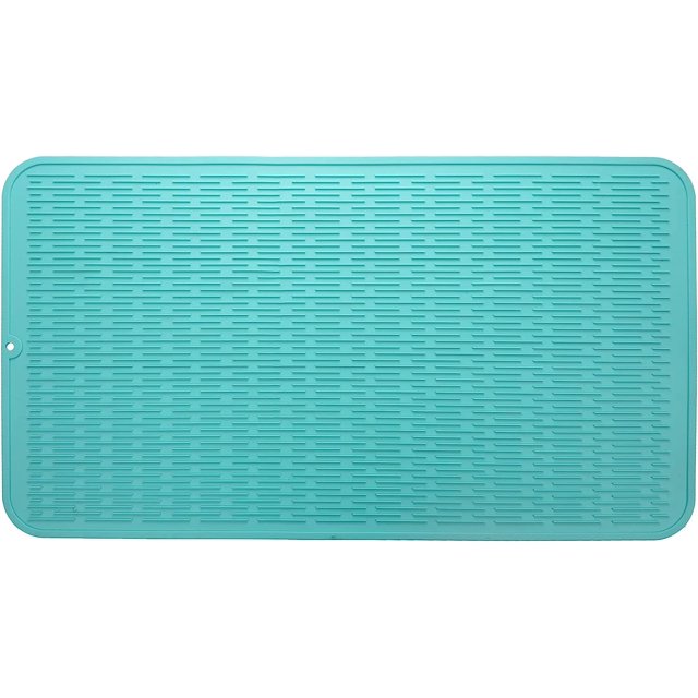 MicoYang Tapete de silicona para secar platos para uso múltiple, fácil de limpiar, ecológico, tapete de silicona resistente al calor para encimera o fregadero de cocina, refrigerador o revestimiento d