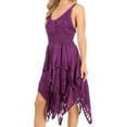 thumbnail image 3 of Sakkas Samsa Women's Sleeveless Casual Boho Flared Pixi Stonewashed Midi Dress - Purple - S-M, 3 of 5