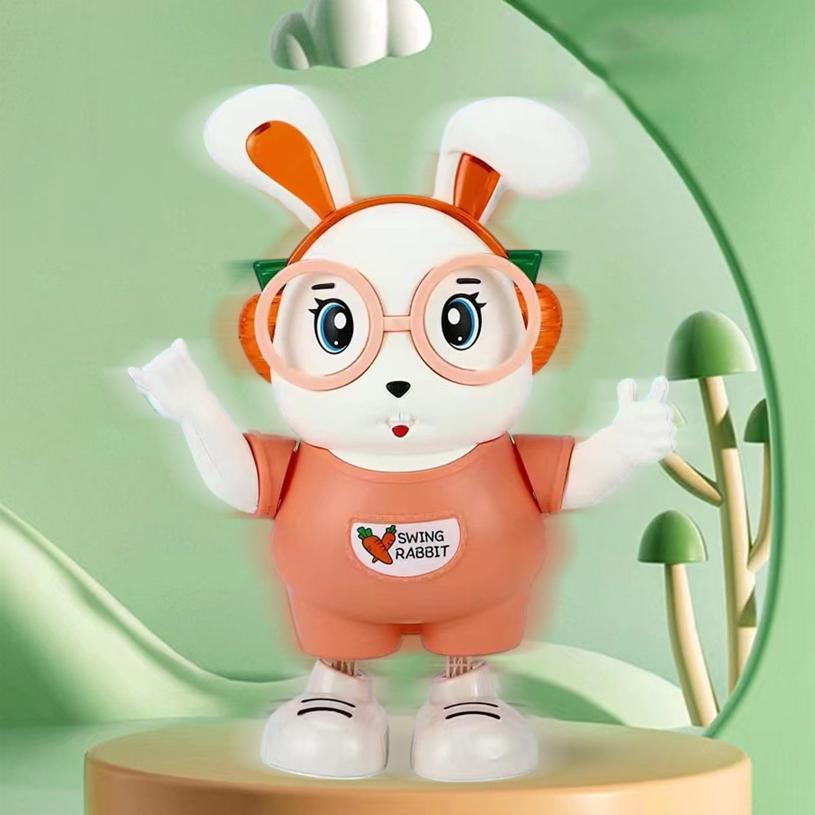 SPOORYYO Dancing Singing Bunny Robot Toy with Light Music and Interactive Play