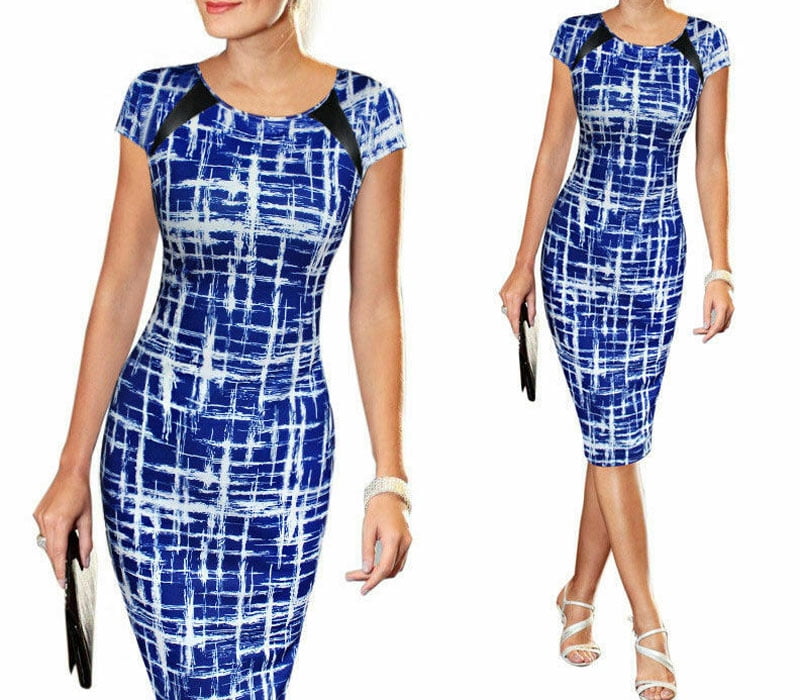 Womens Office Formal Business Work Party Sheath Tunic Pencil Dresses ...