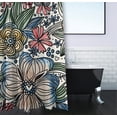 thumbnail image 3 of Simply Daisy 70" W x 73" H Zentangle Floral Floral Print Polyester Shower Curtain, Red, 3 of 3