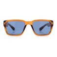 thumbnail image 4 of Mens Narrow Rectangle Vintage Style Bohemian Plastic Fashion Sunglasses Orange - Navy, 4 of 8