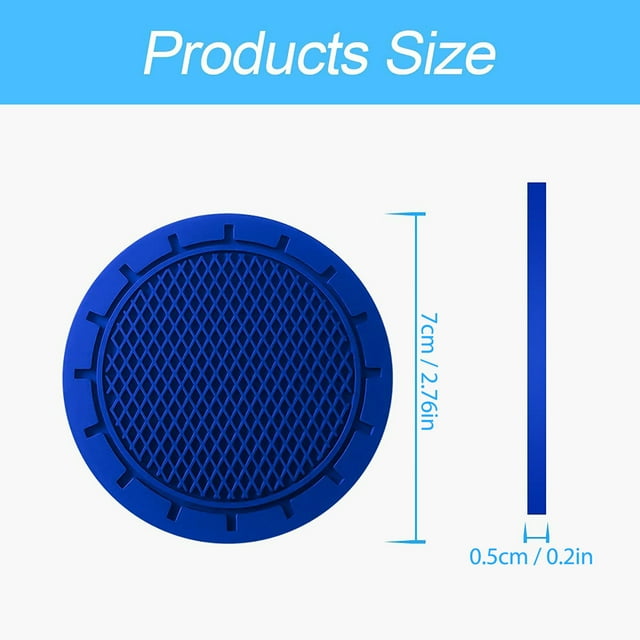 Less Than 5 Glass&Bottle Car Cup Holder Cup Mat, 2 Pack 2.75 Inch Diameter Non-Slip Universal Insert Cup Mat
