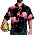 thumbnail image 4 of Flamingo Tropical Rainforest Men's Short Sleeve Beach Shirts, Casual Printed Button Down Summer Shirts for Men and Women, 4 of 6