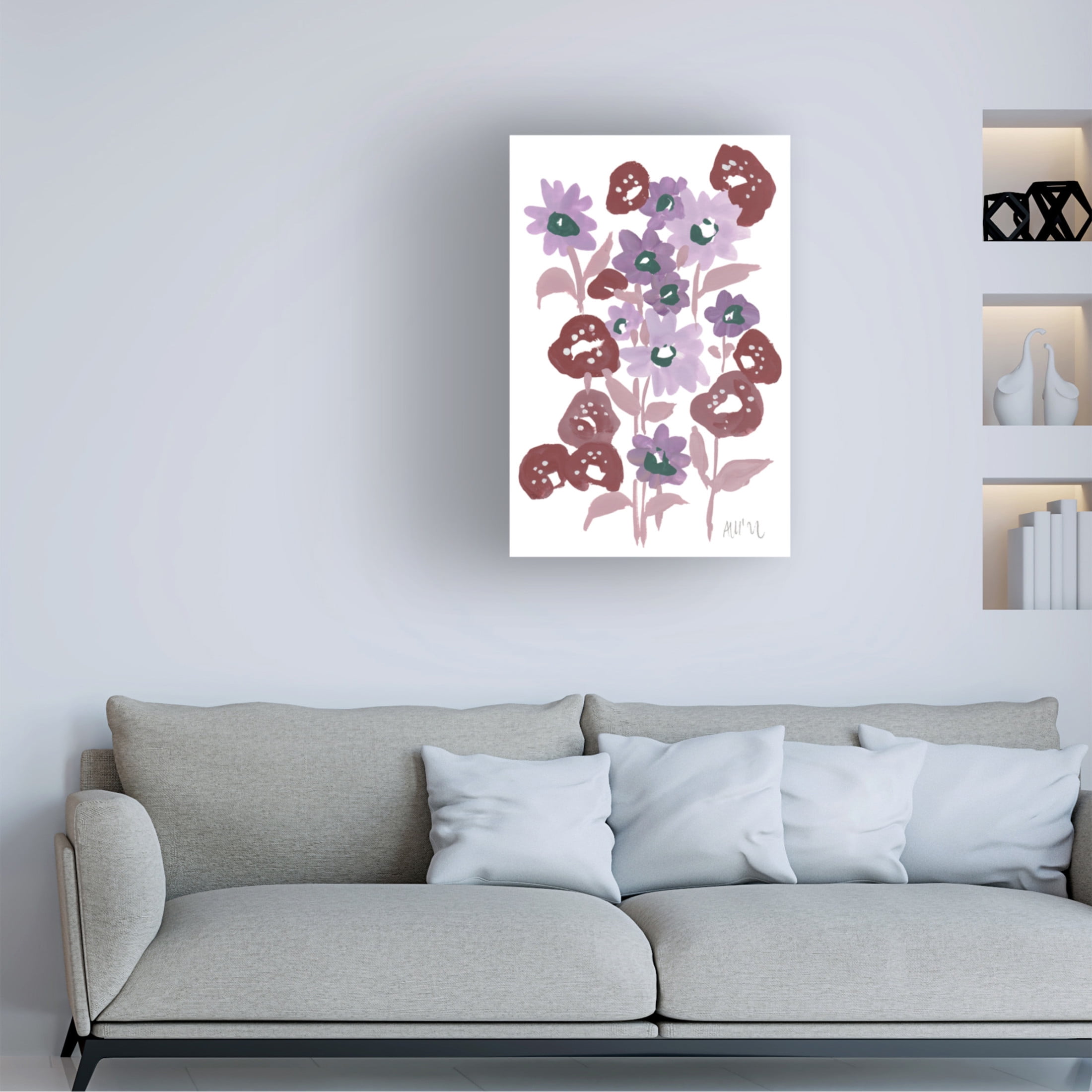 Trademark Fine Art Ania Zwara  Purple Flowerbed Canvas Wall Art