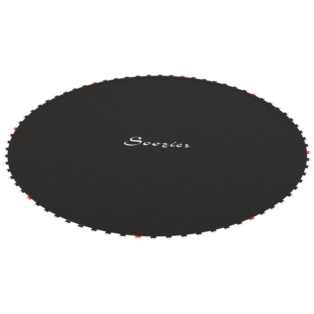 Soozier Tapis de Trampoline Rond de 10 Pi de Rechange en Noir, PP Durable avec Surpiqûres à 8 Rangées et Protection UV, Comprend un Outil à Ressort, Convient à 54 Ressorts (5,5 Pouces)