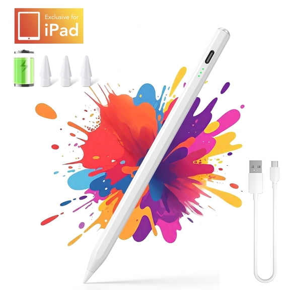 Stylus Pen for iPad 2018-2025(A16/11/10/9/8/7/6), 13 Mins Fast Charge iPad Pencil with Tilt Sensitivity & Palm Rejection for iPad 6-11th Gen, Air 7/6/5/4/3/M3/M2, Pro 13"/12.9"/11"/M4