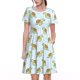 thumbnail image 1 of Easygdp Cartoon Sea Turtle para Vestido Transpirable de Mujer, Vestido Suelto de Manga Corta con Pliegues y Bolsillos para el Verano, 1 of 6