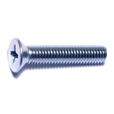

#10-32 x 1 Zinc Plated Steel Fine Thread Phillips Flat Head Machine Screws