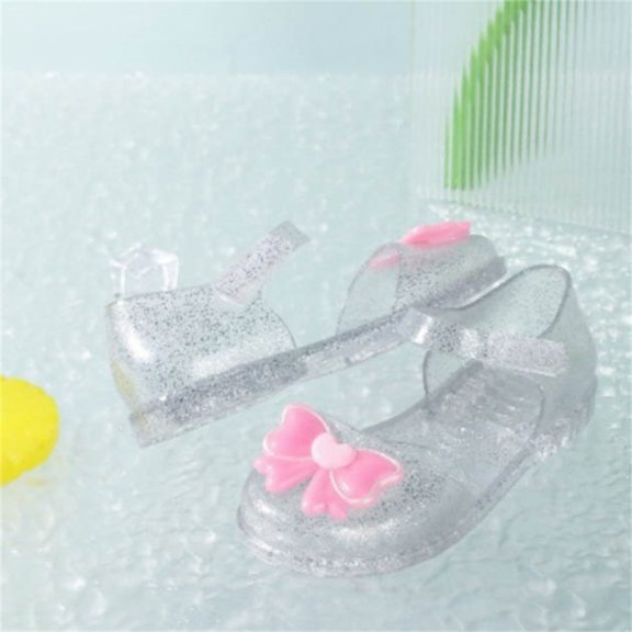 FSYBOA Girls Jelly Sandals, Non-Slip Closed Toe Adjustable Strap Gifts Summer Shoes Hot Pink Size 13 (Little Kid)
