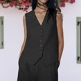 thumbnail image 2 of Gilet Boutonné pour Femmes Confortable Ajusté ChicJacket (Vert Armée TP), 2 of 9