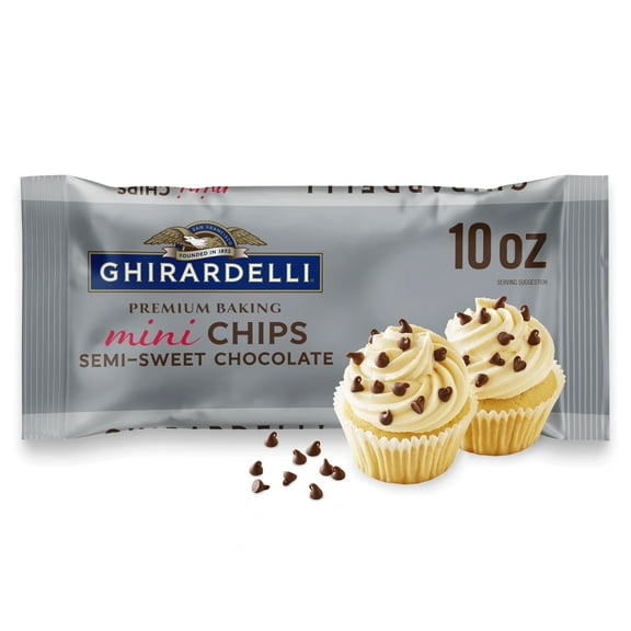 GHIRARDELLI Mini Semi-Sweet Chocolate Premium Baking Chips, 10 oz Bag