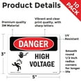 thumbnail image 2 of High Voltage OSHA Danger Vinyl Decal Label 5 Inch x 3.5 Inch - 10 Pack, 2 of 6