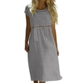 thumbnail image 4 of Bosfbaoi Dresses For Women Linen Cotton Lace Trim Maxi Dress Empire Waist Summer Dress Loose Boho Women Dresses Casual Sundress, 4 of 8