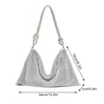 thumbnail image 4 of Bolsa Hobo de Strass para Mujer Plata 32x17 cm, 4 of 9