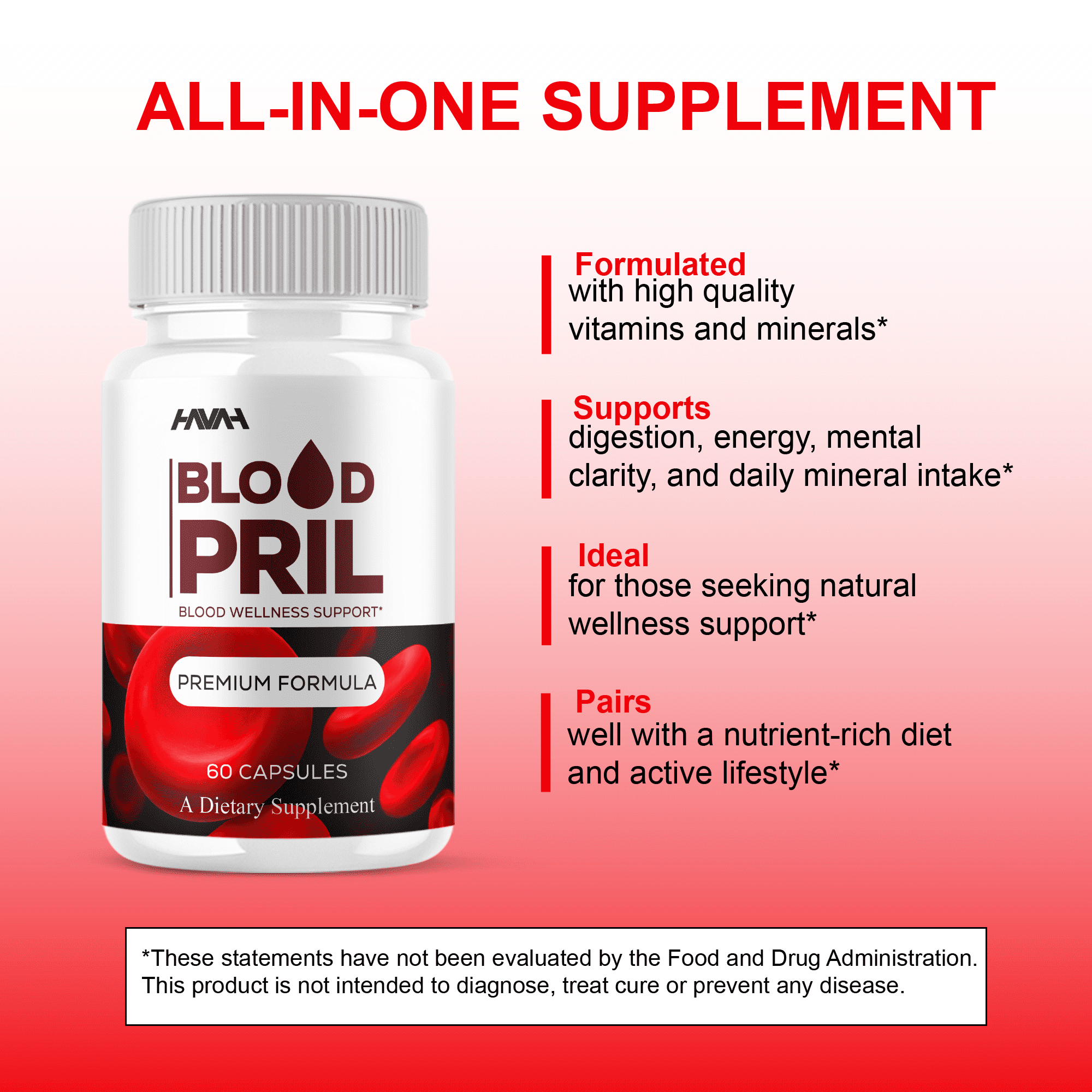 (2 Pack) Blood Pril Blood Wellness Pills, BloodPril Premium Support (120 Capsules)
