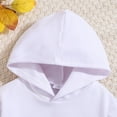 thumbnail image 4 of Little Outfits For Boys Children Minimalist Letter Long Sleeved Hooded Sweatshirt Denim Pants Comfortable And Loose Casual Two Piece Going Out Sets Size 7-8T, 4 of 7