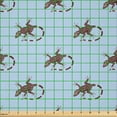 thumbnail image 2 of Ambesonne Gecko Fabric by the Yard Microfiber, Illustration of Lizards, 5 Yards, Pale Blue and Brown, 2 of 4