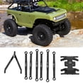 thumbnail image 4 of For SCX24 Pull Rod Kit, 6Pcs For SCX24 Tie Rod Kit 1/24 Light Weight Aluminium Alloy  For RC Car Black, 4 of 8