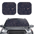 thumbnail image 2 of Fotbe Copper-Gold Gloss Outline Flower Juego de 2 Piezas de Parasoles para Parabrisas | Bloqueador Solar para Auto | Accesorios Plegables para Protección Solar Interior-Large, 2 of 6